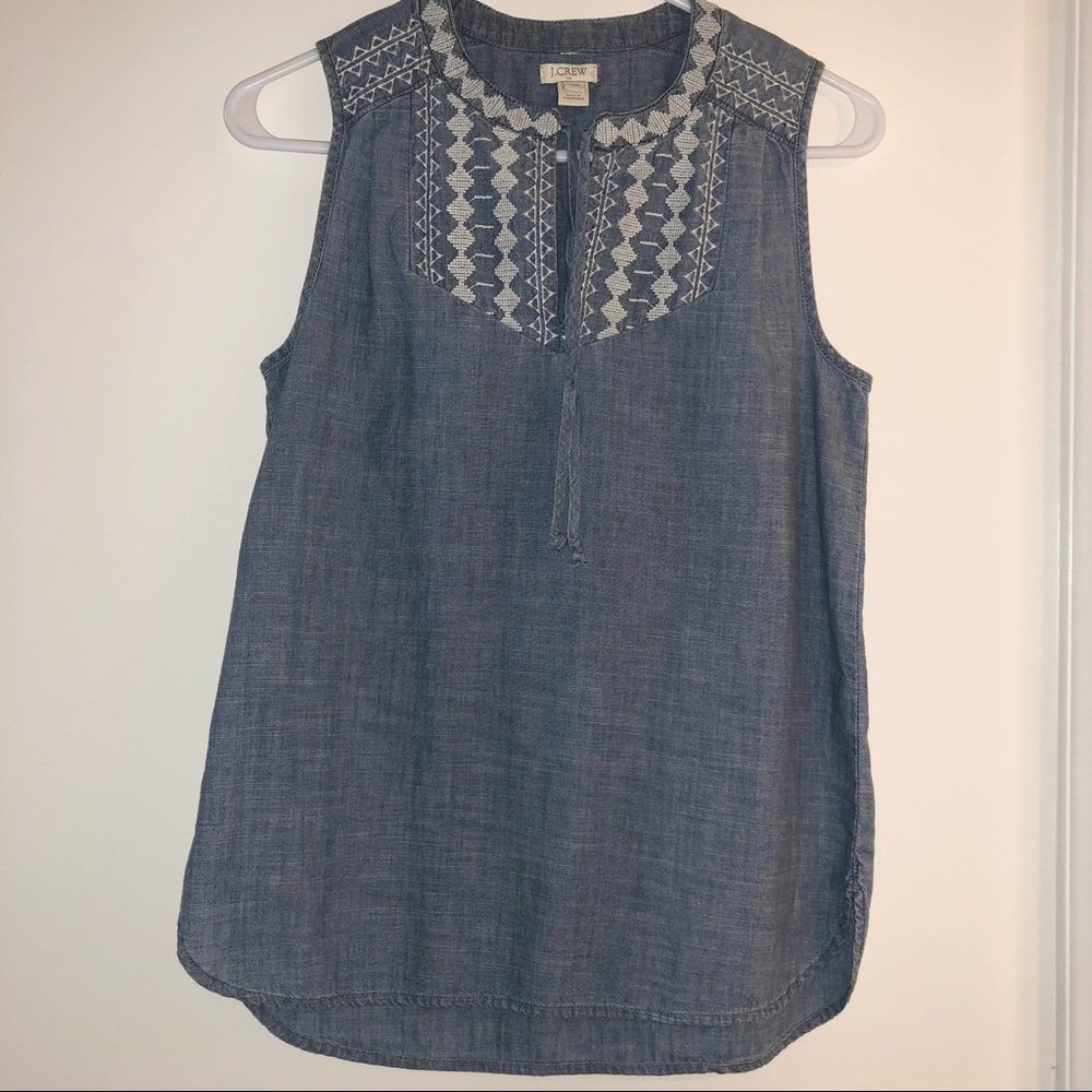 J.Crew denim sleeveless top